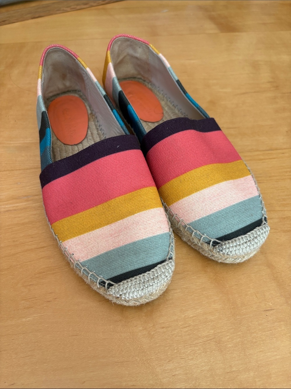 Paul Smith Sunny Canvas Striped Espadrille 7.5